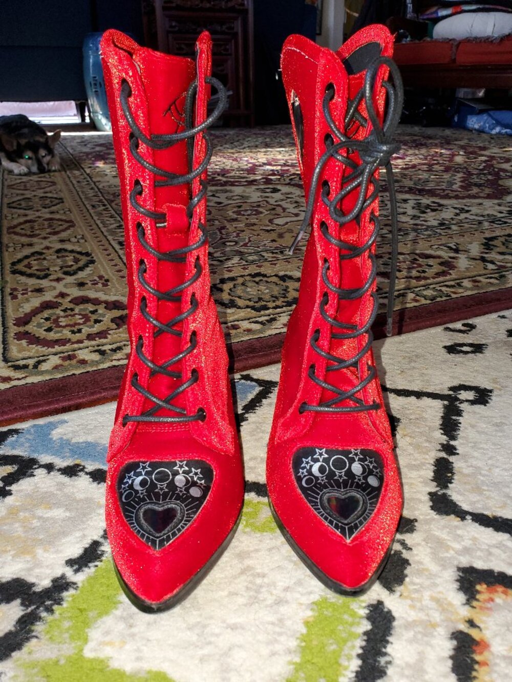 red velvet fashion boots